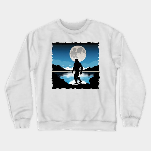 Bigfoot Moon Crewneck Sweatshirt by Yourex